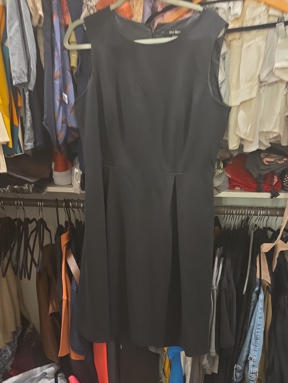 Nine West Black Sleeveless Fit-and-Flare Dress